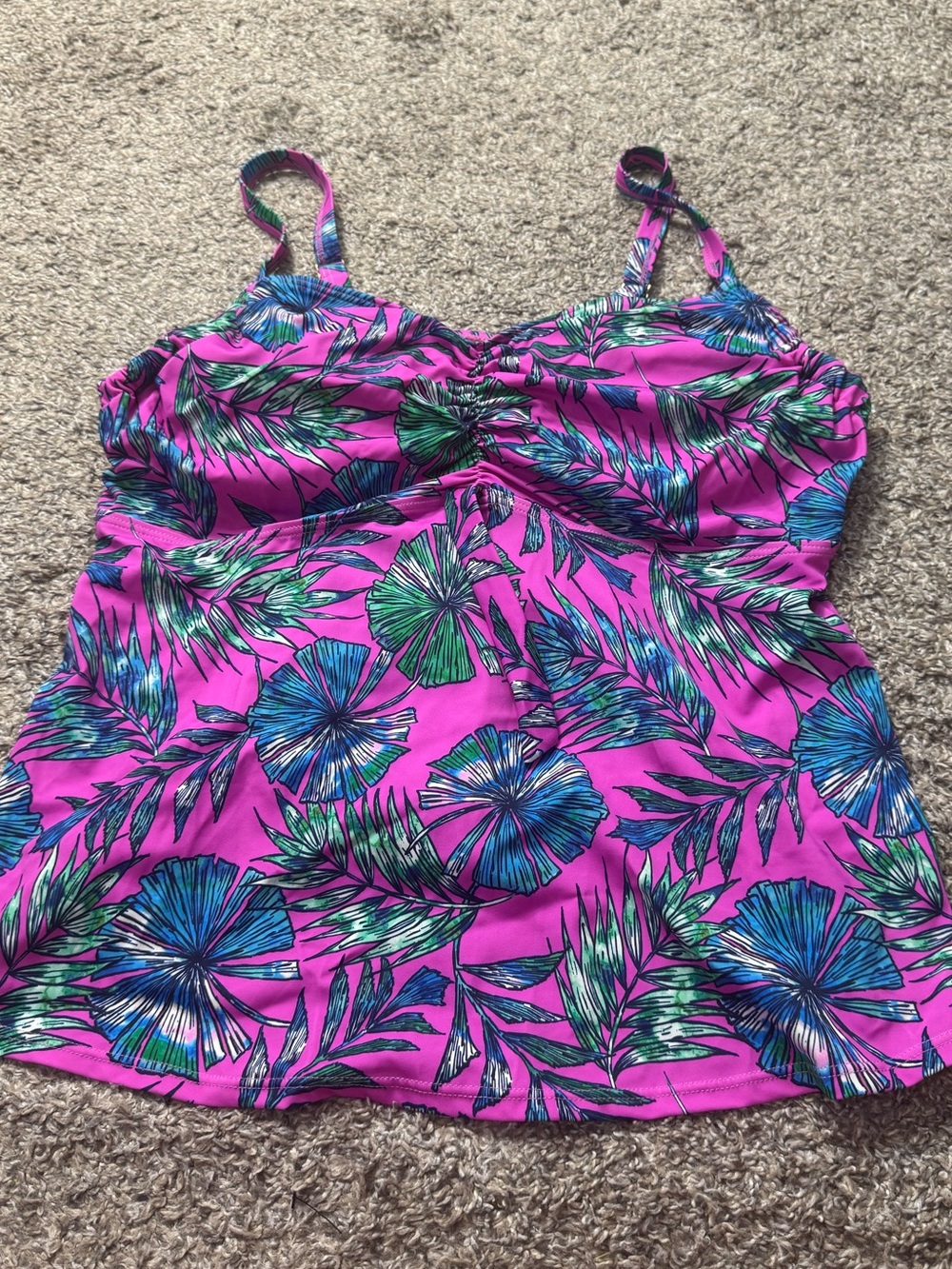 Swimsuits for All Tankini Top Floral Underwire